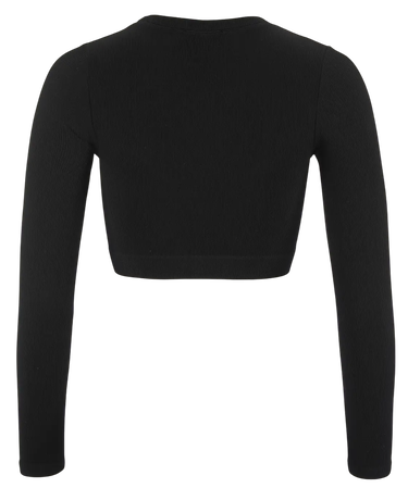 Crop Top Craft Craft Collective Rib Cropped Long Sleeve T-Shirt Čierna | 1916014-999000, 3
