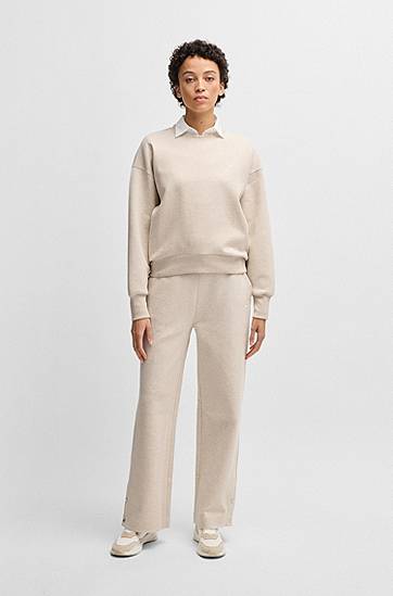 Sveter BOSS Double B Monogram Sweatshirt Béžová | 50534558, 1