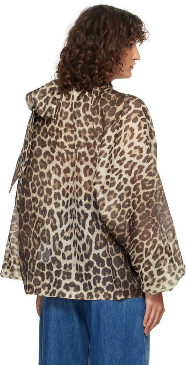 Košeľa ZIMMERMANN Zimmermann Illustration Billow Leopard-Print Silk Blouse Hnedá | 1395TF241, 2