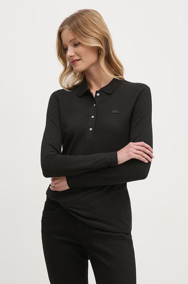 Polo tričko Lacoste Women's Black Polo Shirt Čierna | PF5464, 0