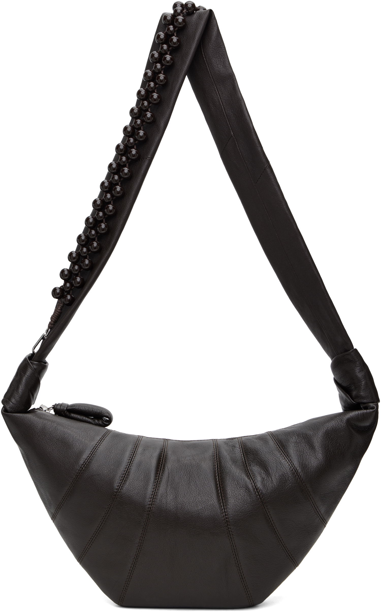 Taška cez rameno LEMAIRE Lemaire Pearls Medium Croissant Bag Hnedá | BG0158 LL0131, 0