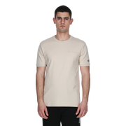 Crewneck T-Shirt with Embroidered Script Logo and Sleeve Logo