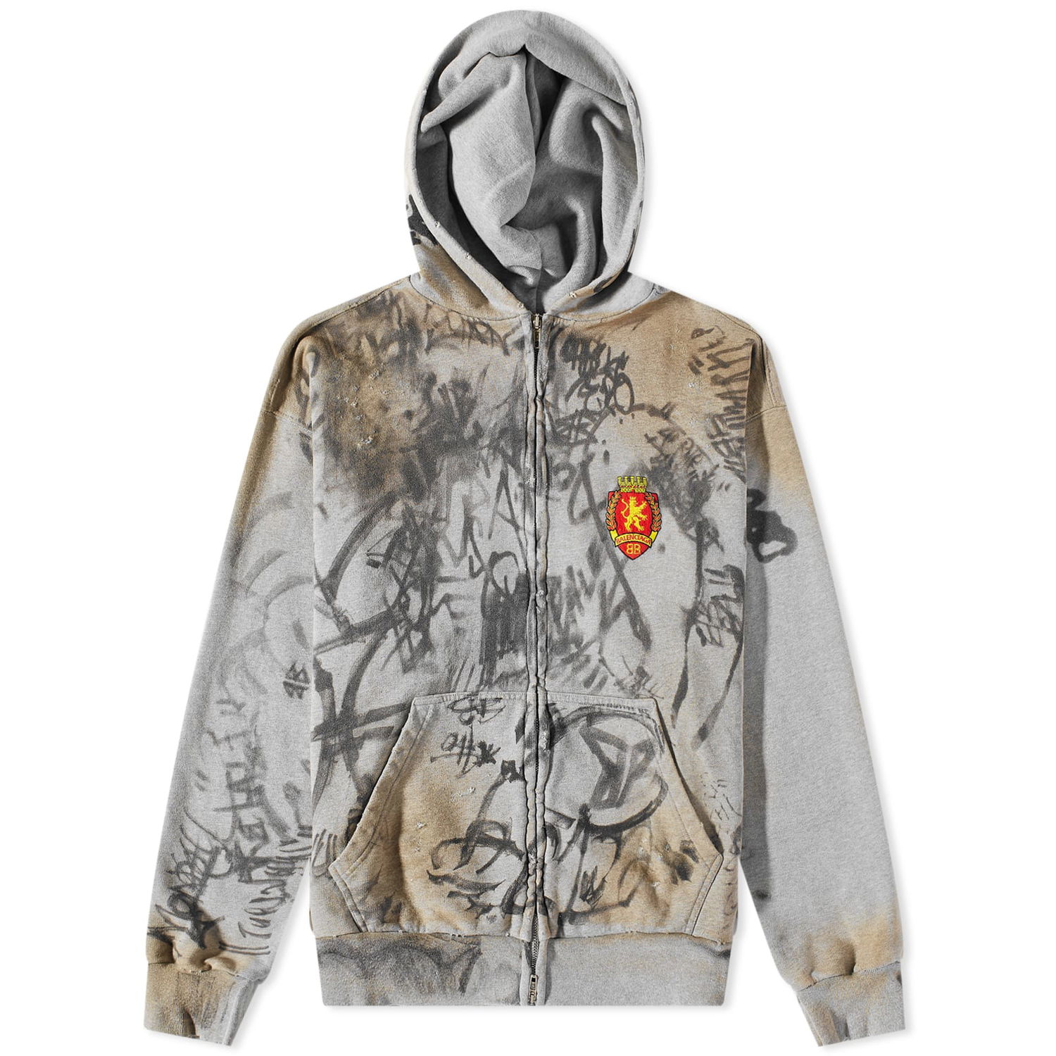 Mikina Balenciaga Medium Zip Hoody Šedá | 744457-TOVA8-1300, 0