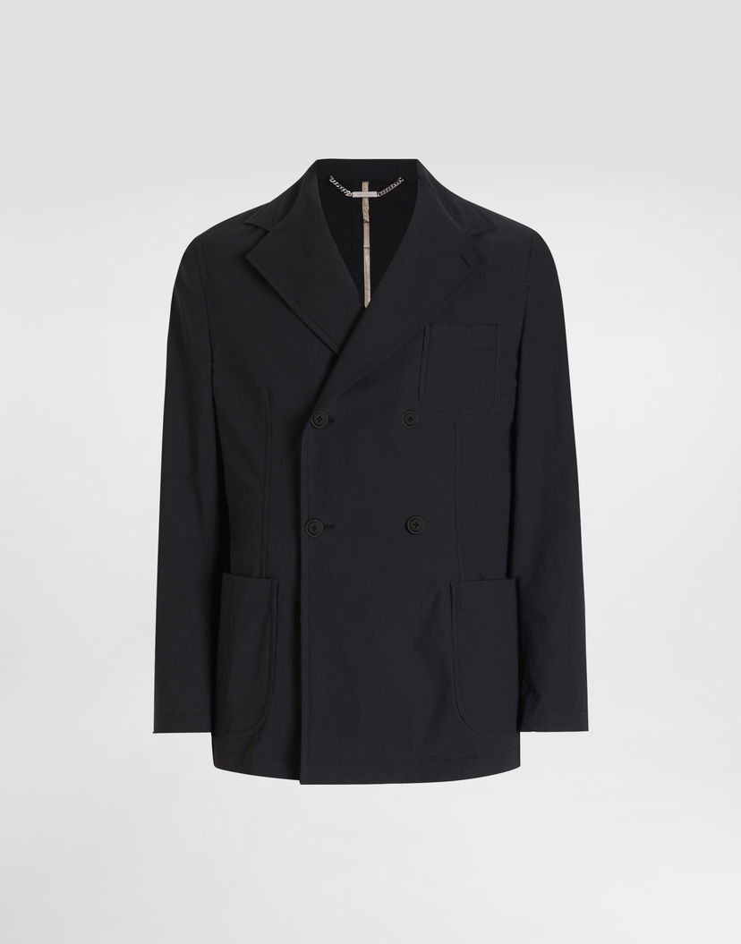 Bunda Dolce & Gabbana Dolce & Gabbana Double-breasted Portofino Canvas Jacket Navy | G2VG5TFUUDDN0000