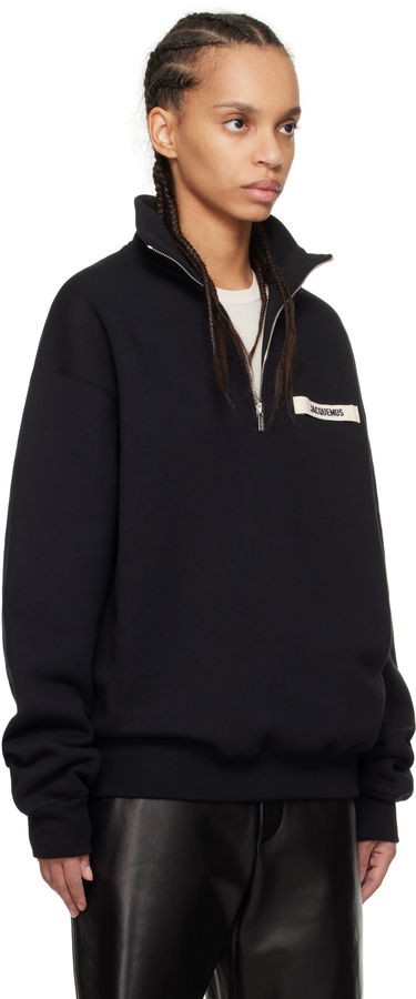 Mikina Jacquemus Jacquemus Gros Grain Zipped Rollneck Sweatshirt Čierna | 25E255JS283-2458, 1