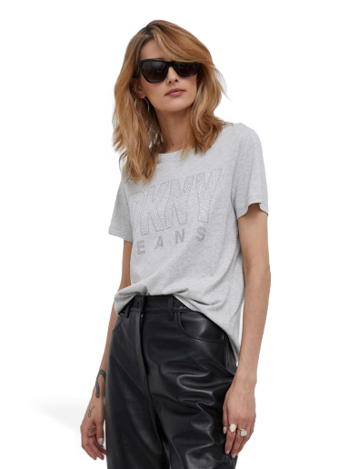 Tričko DKNY Printed Tee Šedá | E3DHUDNA