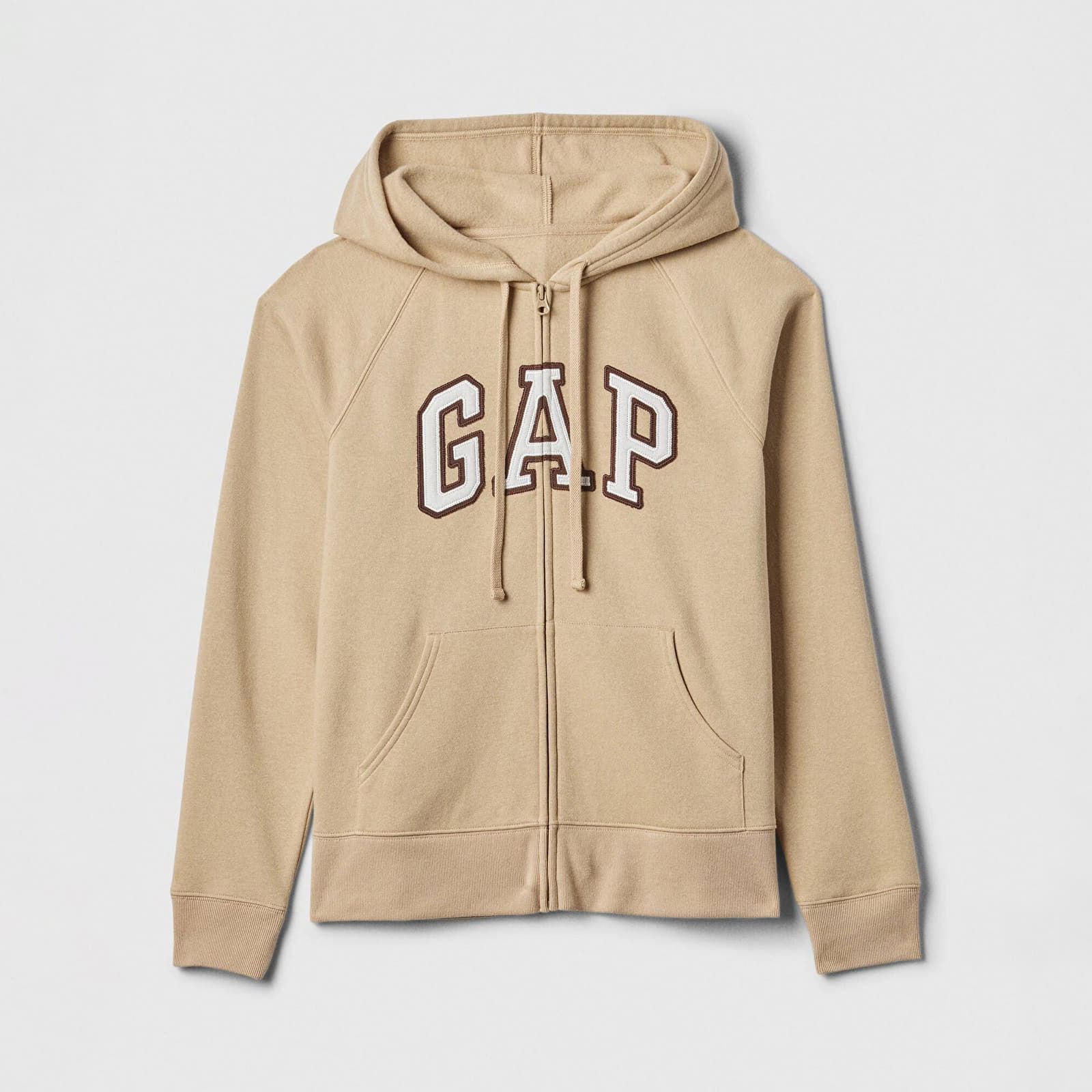 Sweatshirt Logo Full Zip Hoodie Travertine M