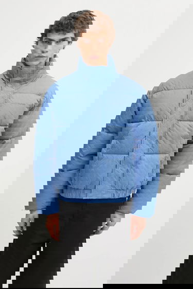 Prešívaná bunda DAILY PAPER Renako Monogram Puffer Winter Oversize Jacket Modrá | 2521063, 0