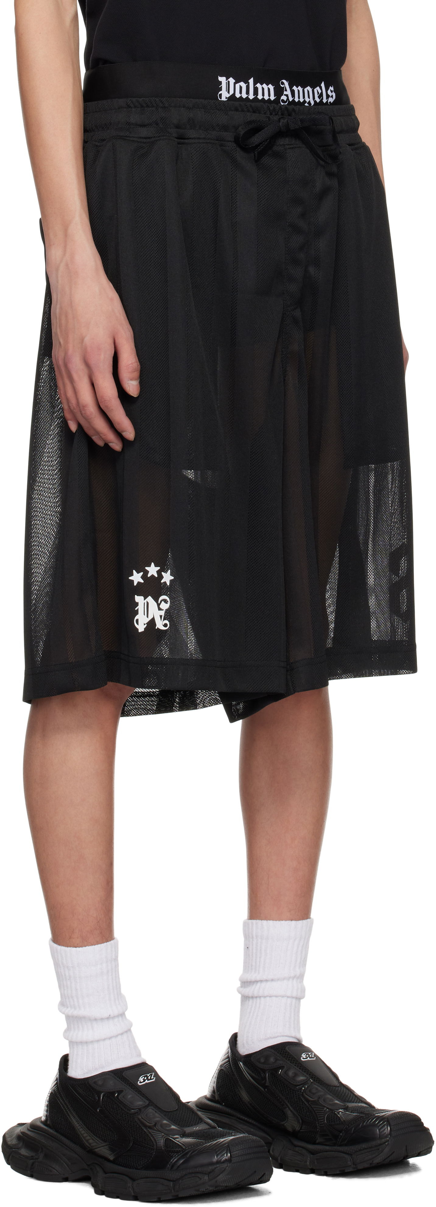 Šortky Palm Angels Palm Angels Palm Sport Mesh Shorts Čierna | PMCI022S25FAB0021003, 1