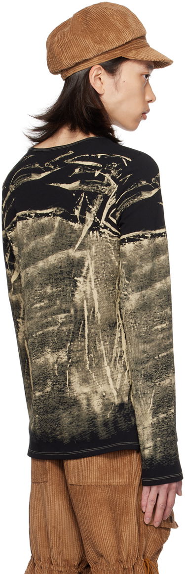 Tričko Anna Sui Exclusive Black & Beige Graphic Long Sleeve T-Shirt Čierna | MT624A1, 2