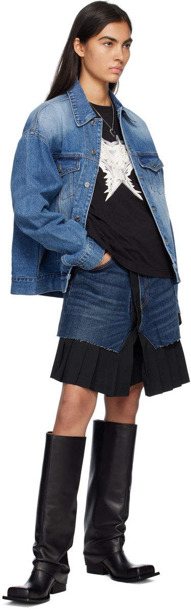 Bunda We11done Printed Denim Jacket Modrá | WD-DJ1-23-915-U-BL, 3