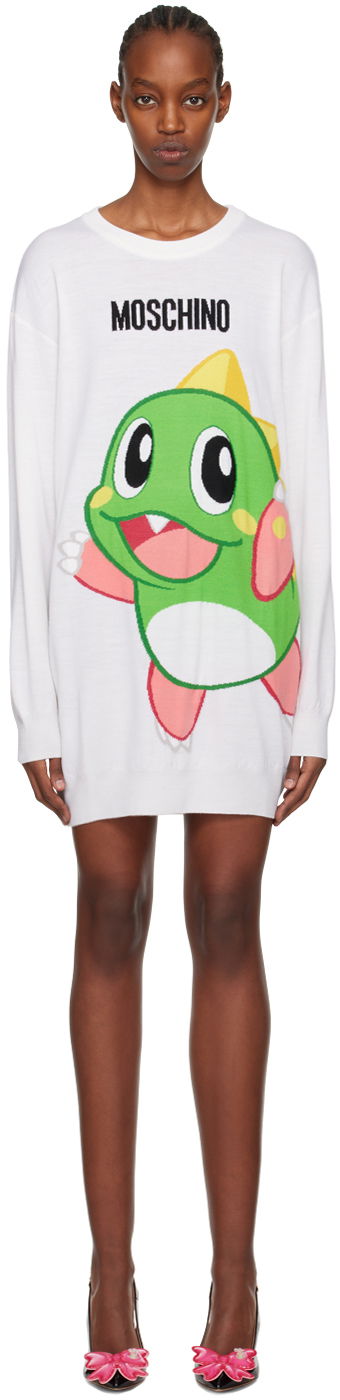 Šaty Moschino Puzzle Bobble Minidress "Off-White" Biela | 0480 1000 A1001, 0