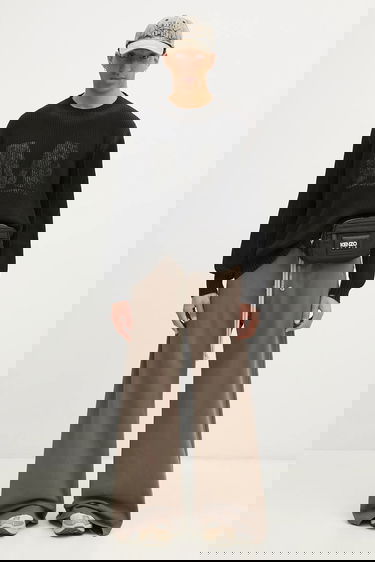 Sveter Maison Margiela MM6 Maison Margiela Cotton Ribbed Knit Sweater with M Design Čierna | SH0HL0024, 4