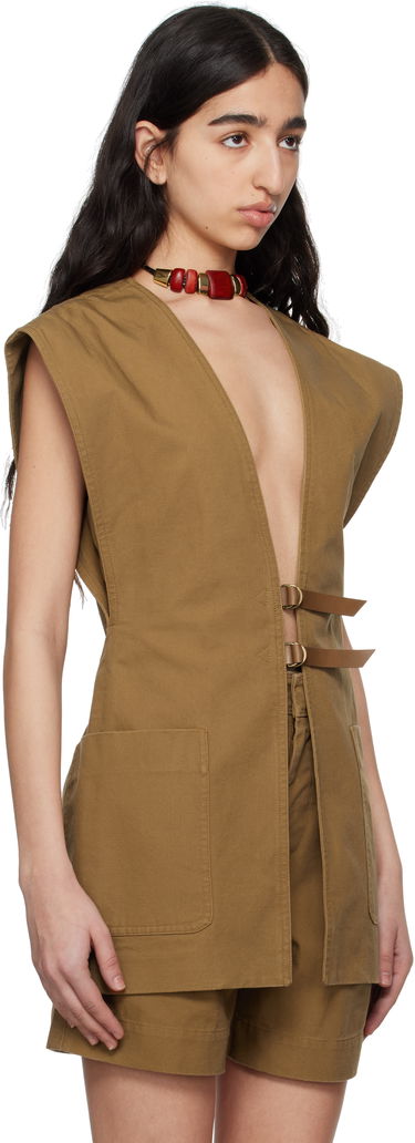 Vesta ISABEL MARANT Isabel Marant Falila Cotton Canvas Vest Hnedá | GI0053FA-C2F01I, 1