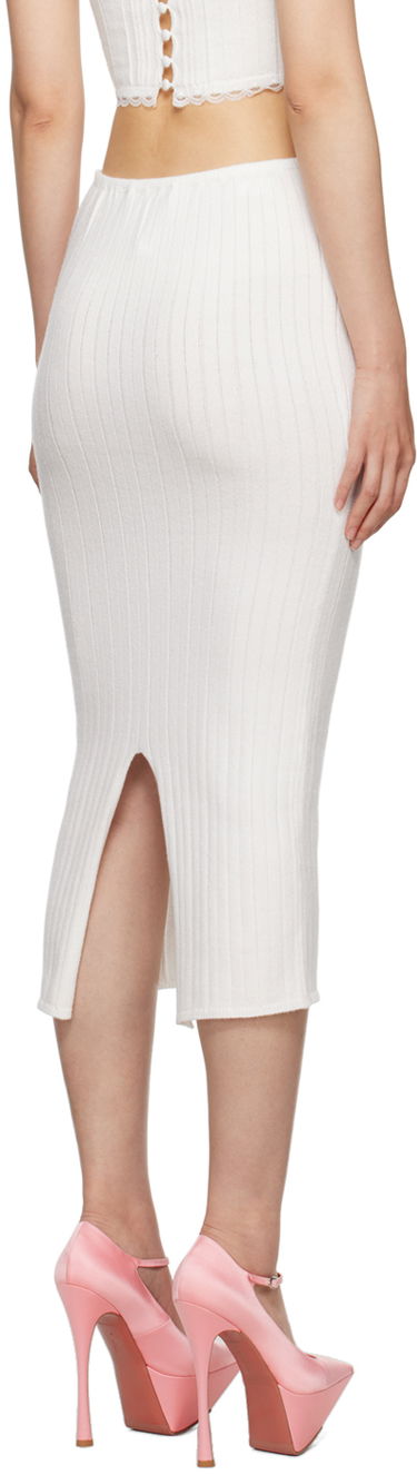 Sukňa GUIZIO Guizio Ribbed Midi Skirt Biela | H23613S011, 2