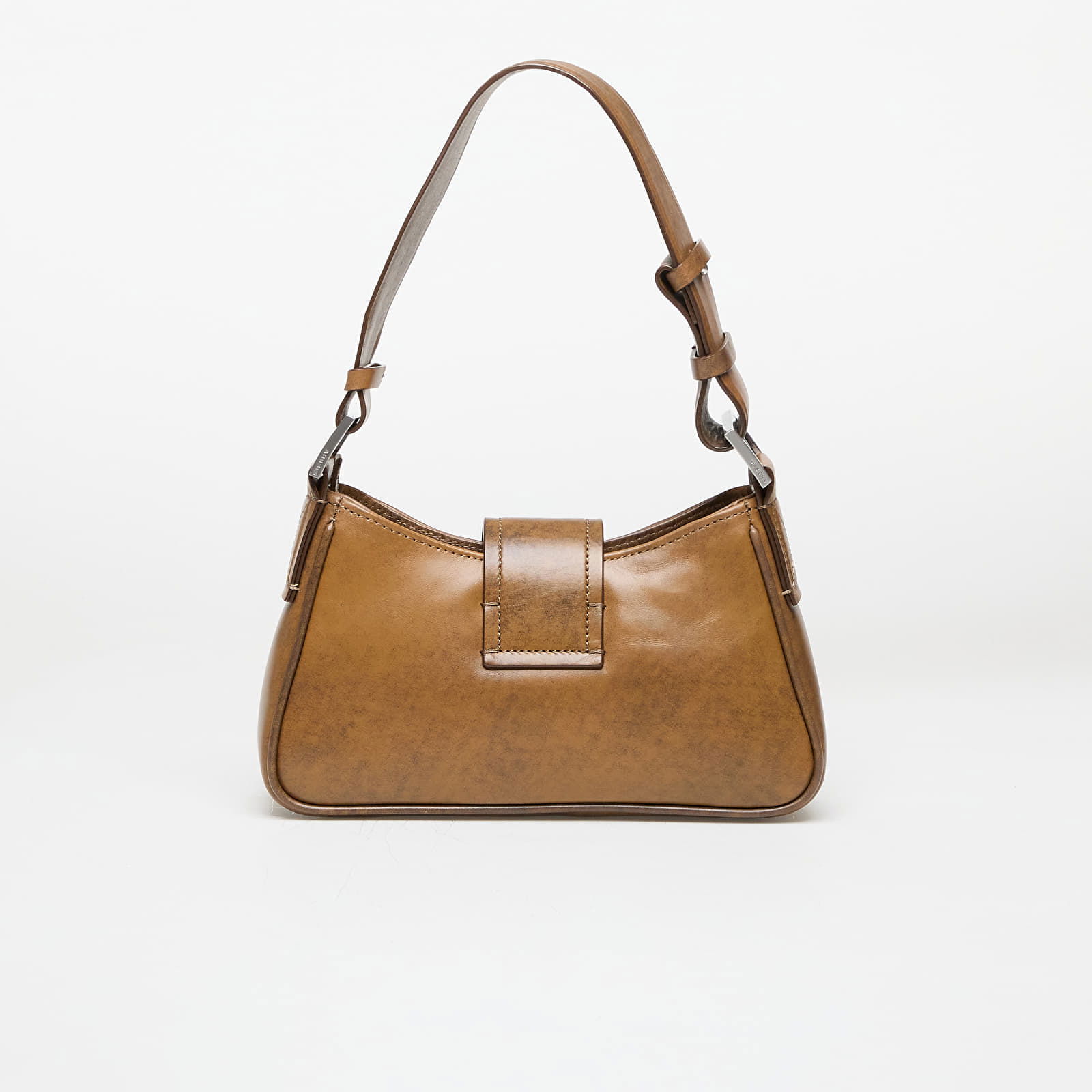 Leather Shoulder Bag Small Brown Faded