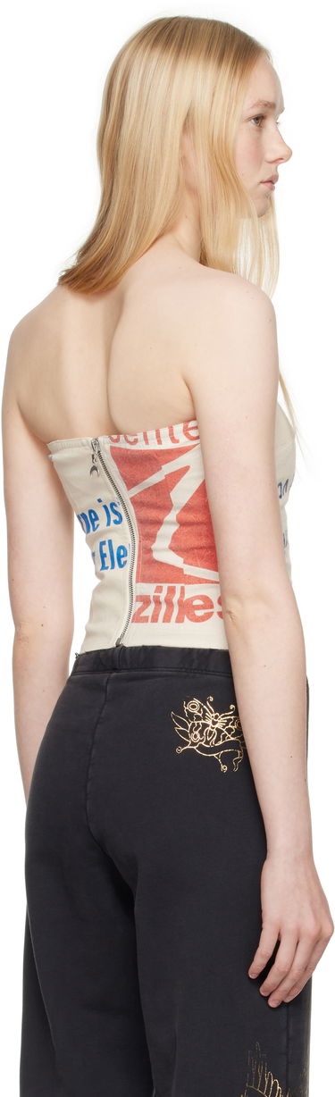 Tielko Marine Serre Marine Serre Regenerated Bustier Top Béžová | WTO436A UWOV0009, 2