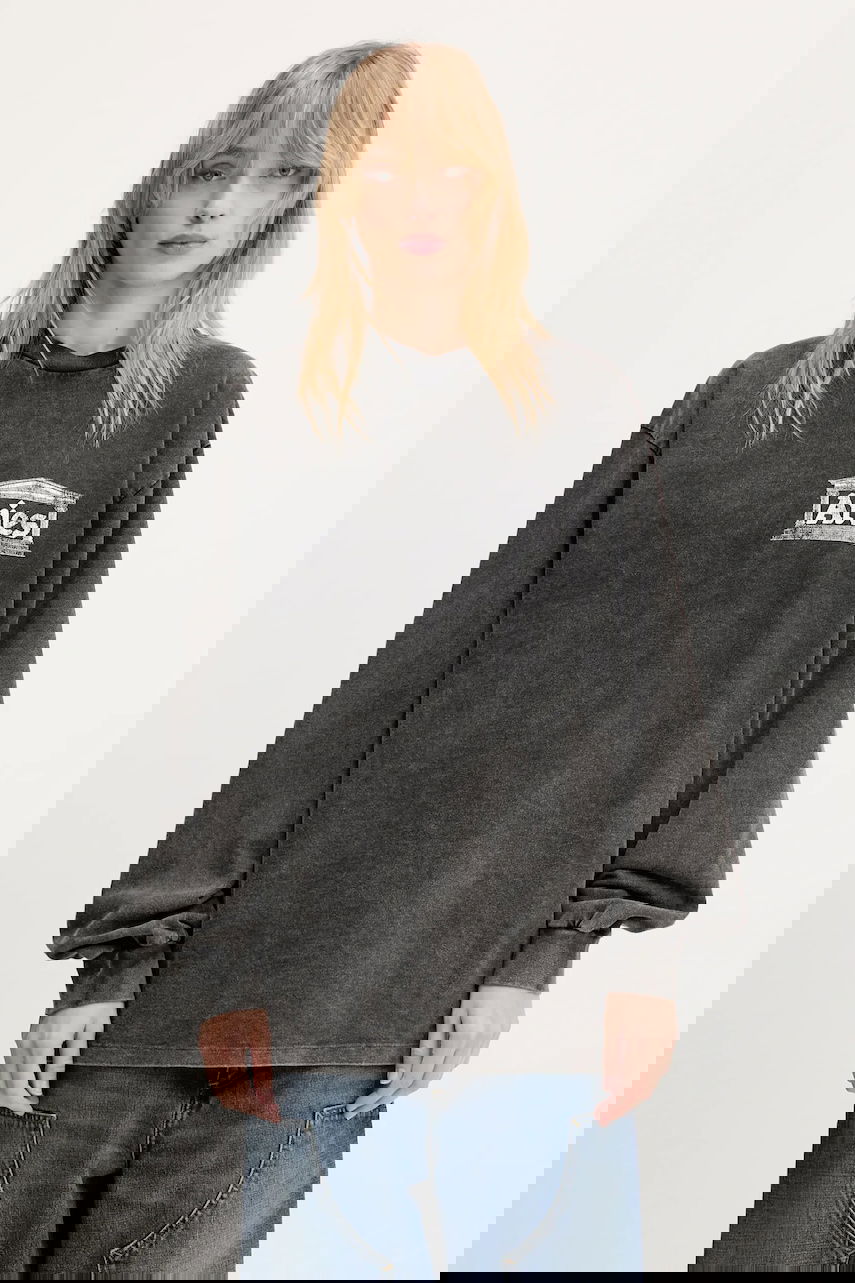 Tričko Aries Aries Aged Ancient Temple Printed Long Sleeve T-Shirt Čierna | AR6014103, 0