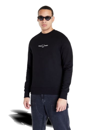 Mikina Fred Perry Embroidered Sweatshirt Čierna | M4727 102