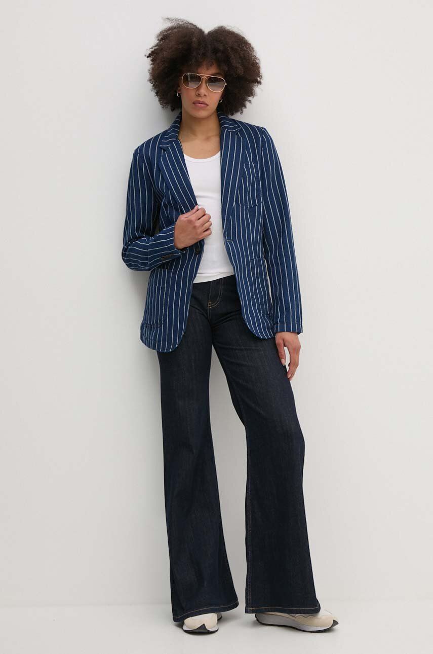 Bunda Polo by Ralph Lauren Striped Single-Breasted Blazer Modrá | 211934940, 1