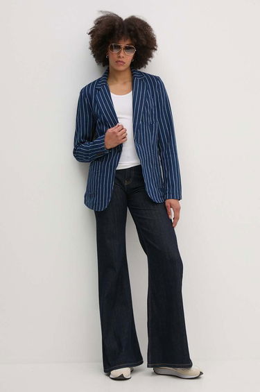 Bunda Polo by Ralph Lauren Striped Single-Breasted Blazer Modrá | 211934940, 1