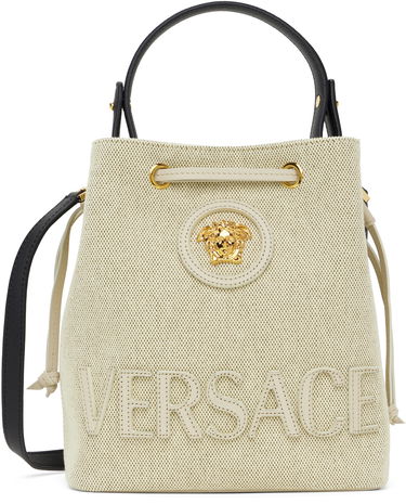 Kabelka Versace Versace Bucket Fabric & Leather Bag Béžová | 1018297_1A13696_6K72V, 0