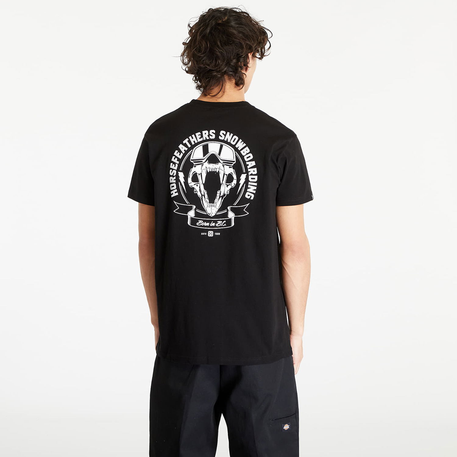 Tričko Horsefeathers Bear Skull T-Shirt Čierna | SM1333A, 1