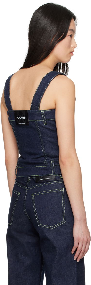 Tielko Off-White Off-White Corset Denim Tank Top Modrá | OWYP009S25DEN0014600, 2