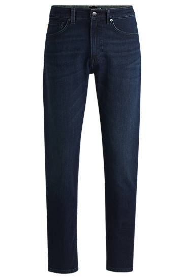 Džínsy BOSS Tapered-Fit Comfort-Stretch Jeans Modrá | 50533707, 0