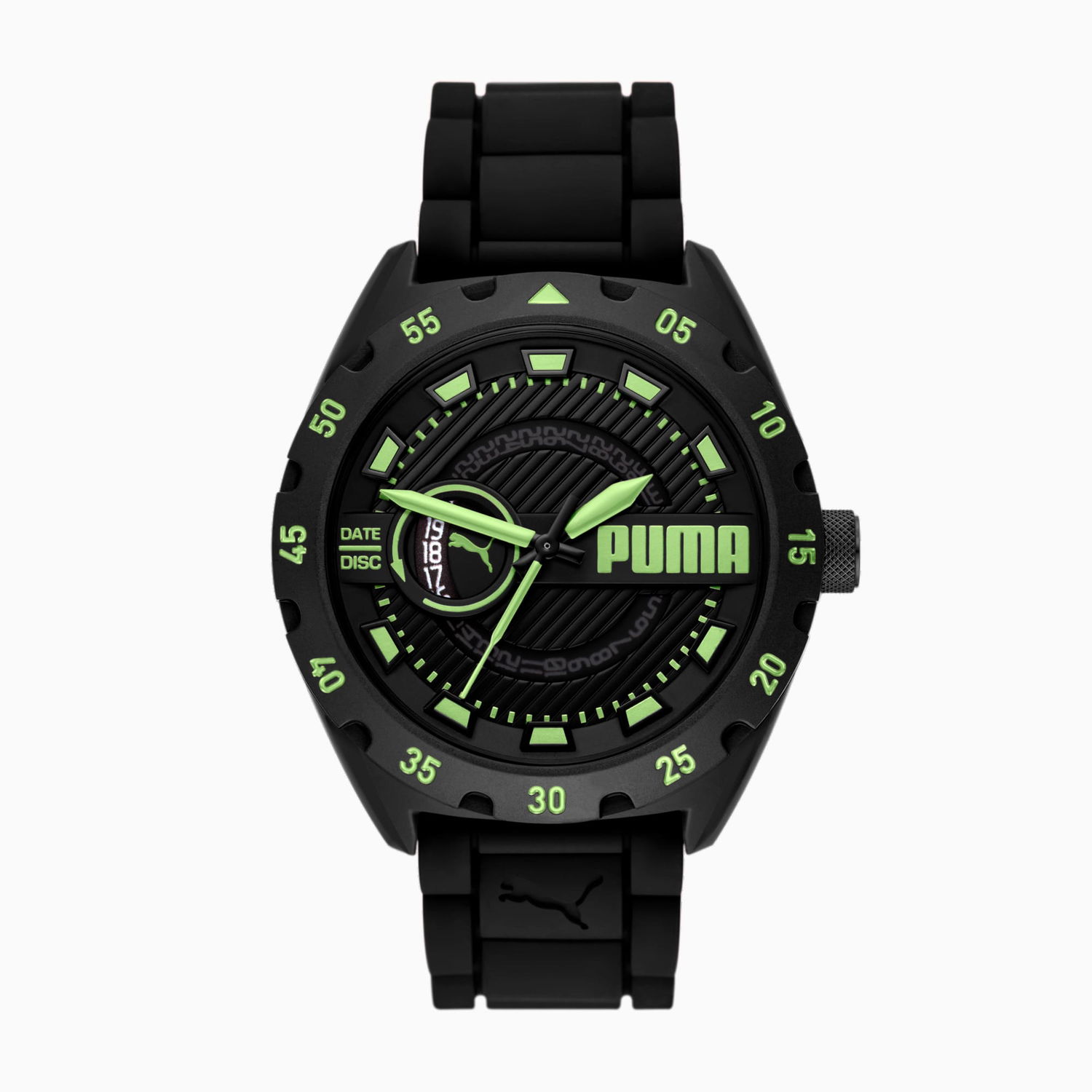 Hodinky Puma Street V2 Three-Hand Date Black Silicone Watch Čierna | 933846_01, 0