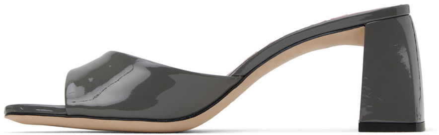 BY FAR Romy Patent Leather Heeled Sandals