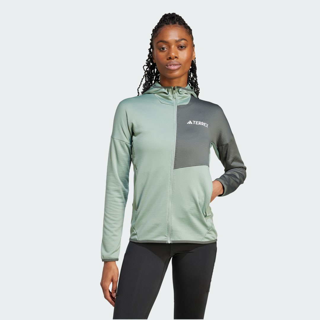 Mikina adidas Performance Terrex Xperior Climawarm Light Fleece Hoodie Zelené | JE1365, 0
