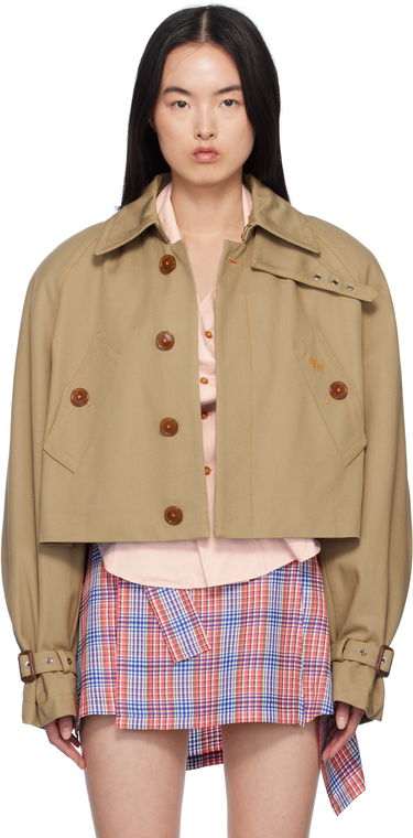 Bunda Vivienne Westwood Vivienne Westwood Graziano Cropped Trench Coat Béžová | 3301001L-W011Y-, 0
