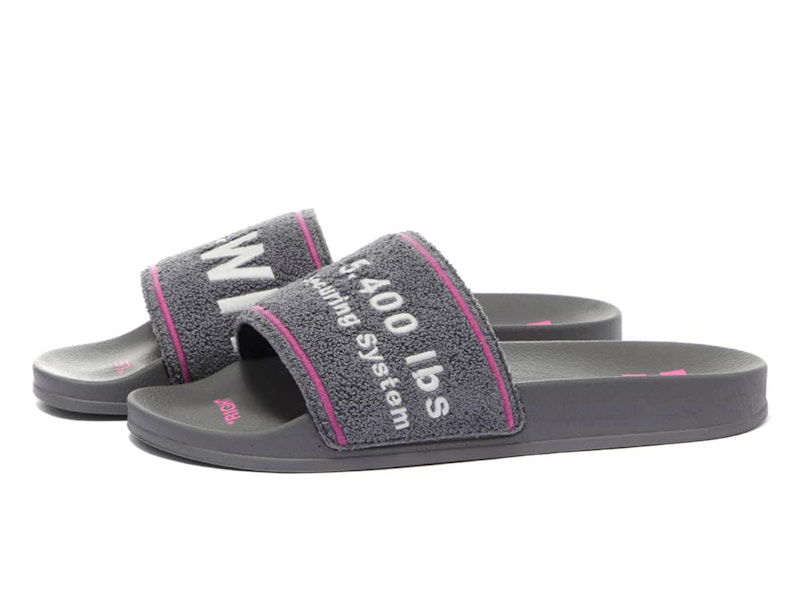 Tenisky a topánky Off-White Chenille Slide Embroidered Grey Fuschia White Fialová | OMIC001S22MAT0030901, 0