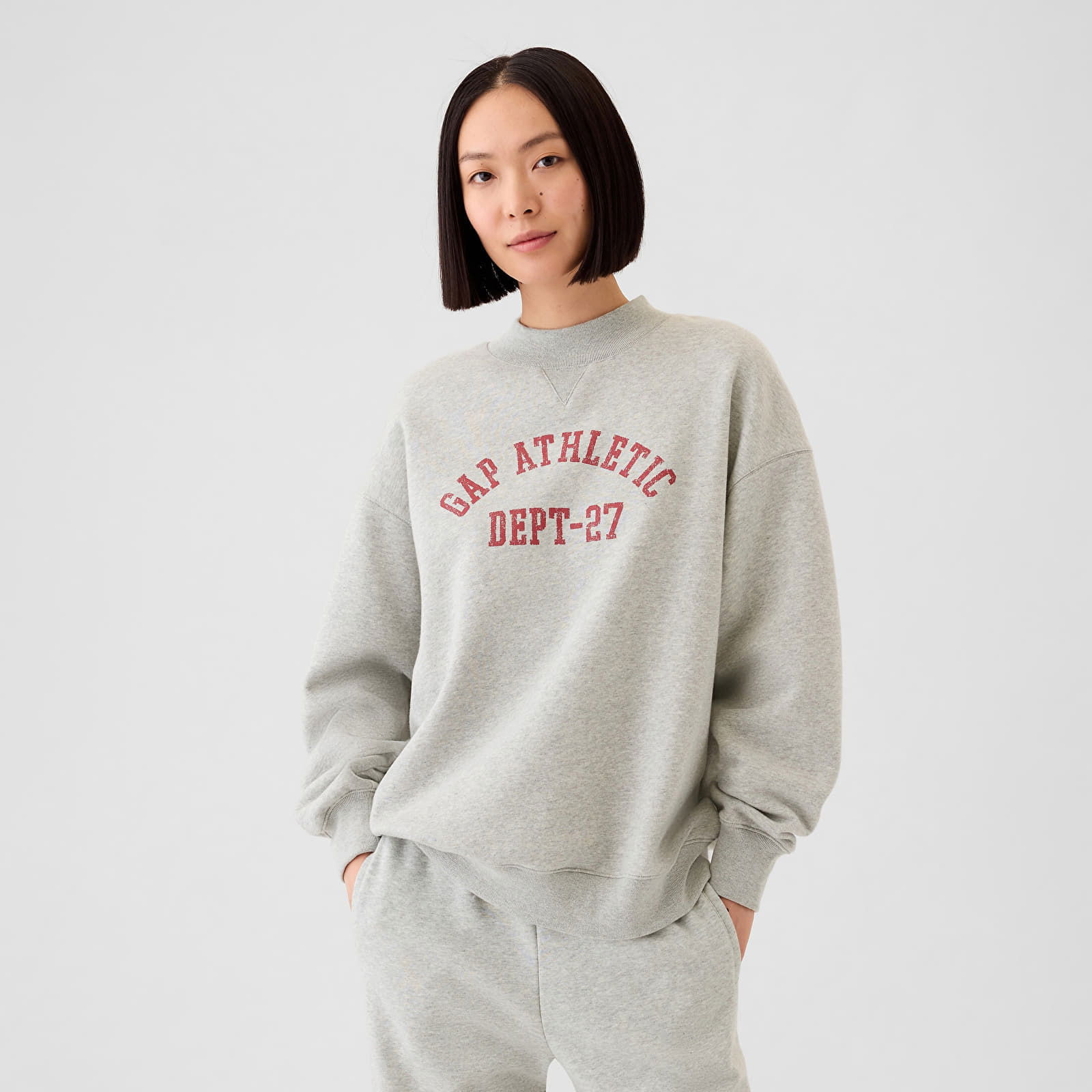 Mockneck Pullover Light Heather Grey