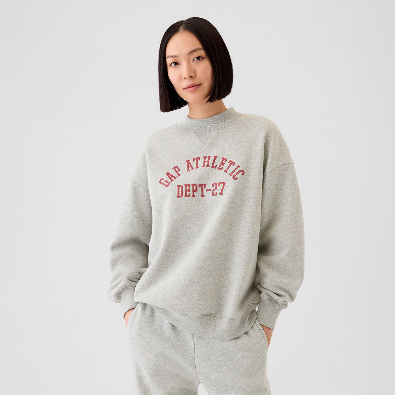 Mikina GAP Mockneck Pullover Light Heather Grey Šedá | 523574-02, 0