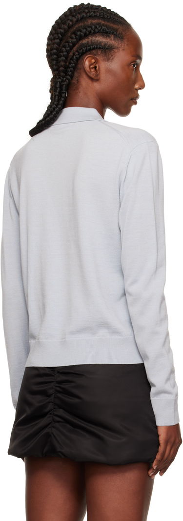 Polo tričko We11done We11done Double Patched Knit Polo Modrá | WD-KT2-25-679-W-GY, 2