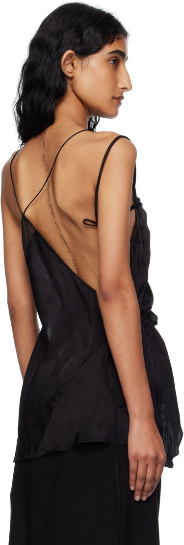 Tielko Ann Demeulemeester Vepa Ramage Jacquard Slip Top Čierna | B0012832-FA611-099, 2