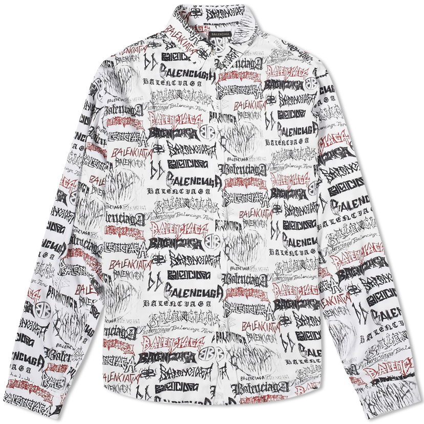 Košeľa Balenciaga Metal Repeat Logo Shirt Biela | 662983-TPLE7-9000