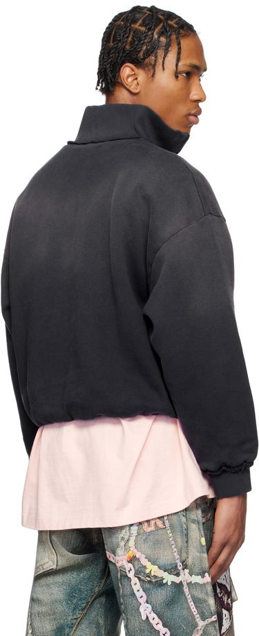 Mikina Acne Studios Acne Studios Cropped Half-Zip Sweatshirt Čierna | AI0161-, 2