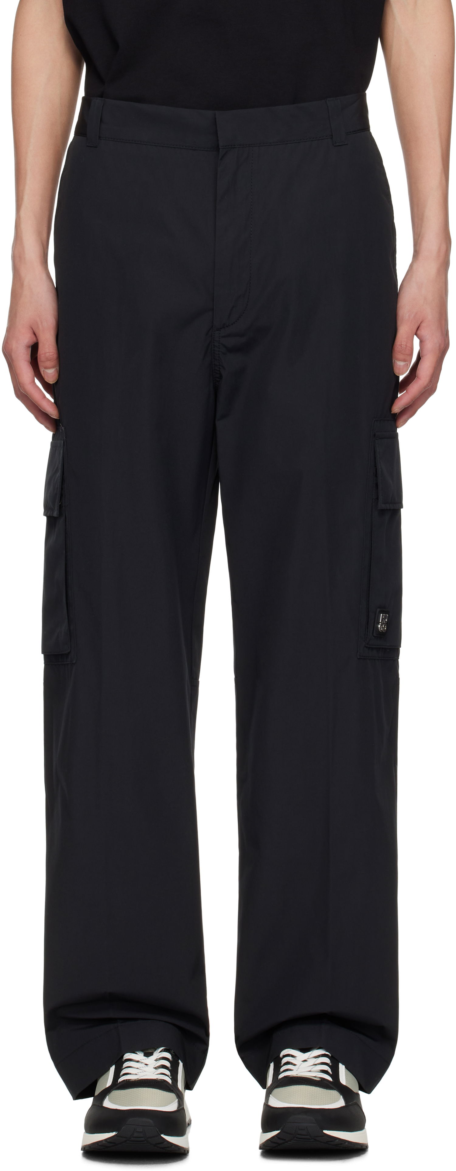 Cargo nohavice BOSS Hugo Regular-Fit Water-Repellent Cargo Trousers Čierna | 50530813, 0