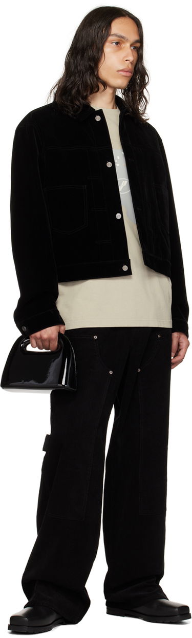 Bunda We11done We11done Velvet Crop Jacket Čierna | WD-JK3-23-041-M-BK, 3