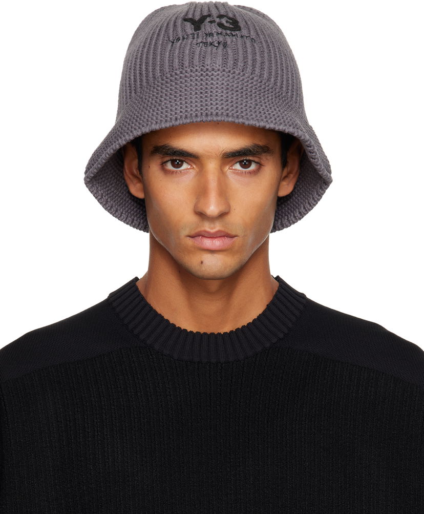 Klobúk Y-3 Y-3 Heritage Knit Bucket Hat Šedá | KC0436