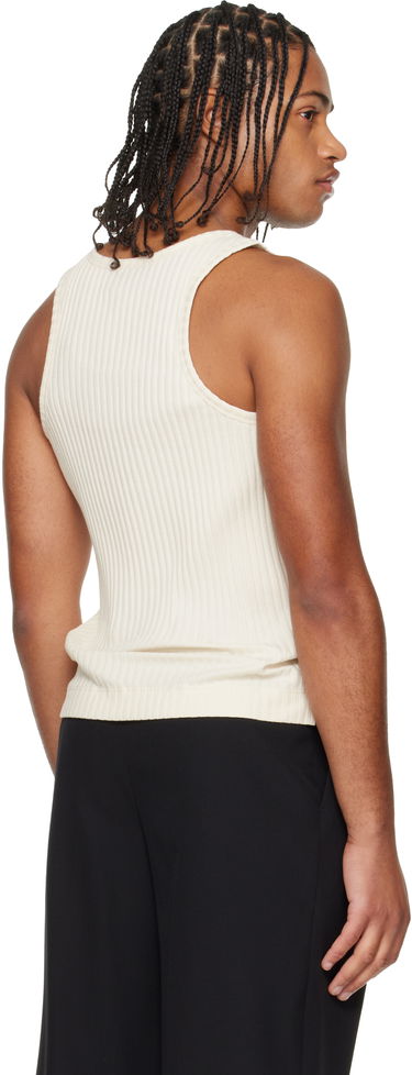 Tielko Simone Rocha Ribbed Ribbon Daisy Tank Top Biela | 5377 1230, 2