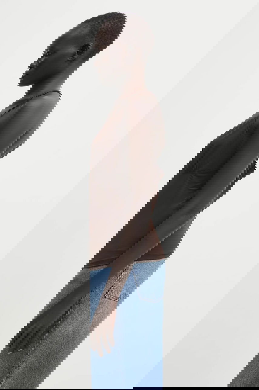 Tielko Samsoe Samsoe SAFAYE V-Neck Camisole Top Hnedá | F10000008, 1