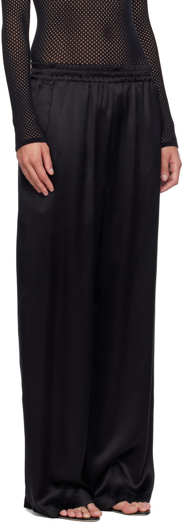 Nohavice WARDROBE.NYC WARDROBE.NYC Satin Pajama Trousers Čierna | W2242F25SE, 1