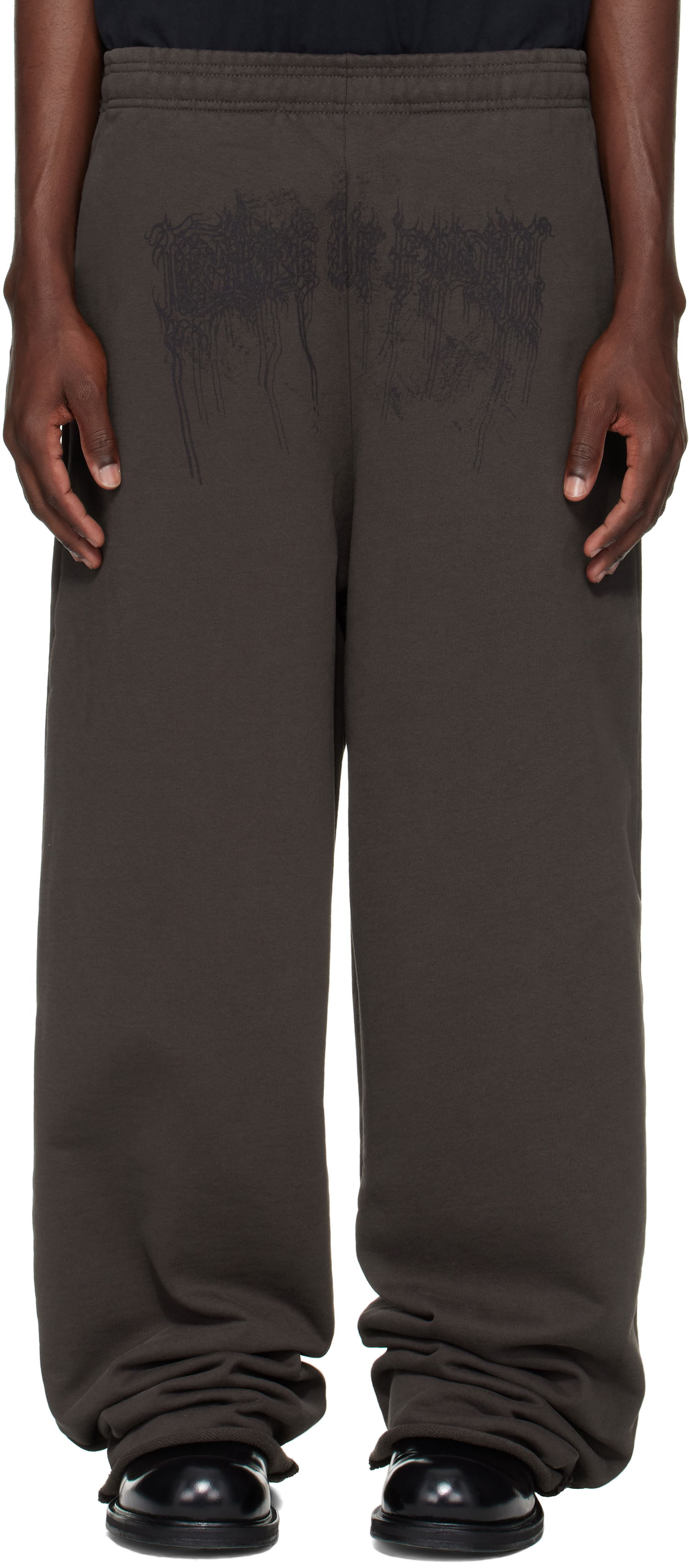 Tepláky VETEMENTS Vetements Cradle of Filth Dripping Logo Baggy Sweatpants Šedá | UCF76SP450C, 0