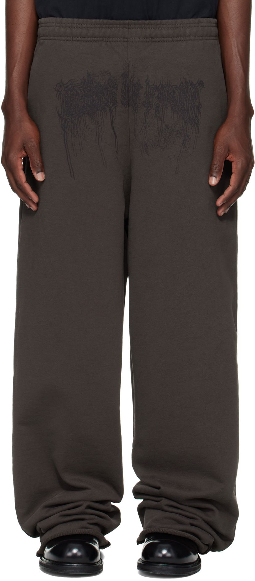 Tepláky VETEMENTS Vetements Cradle of Filth Dripping Logo Baggy Sweatpants Šedá | UCF76SP450C