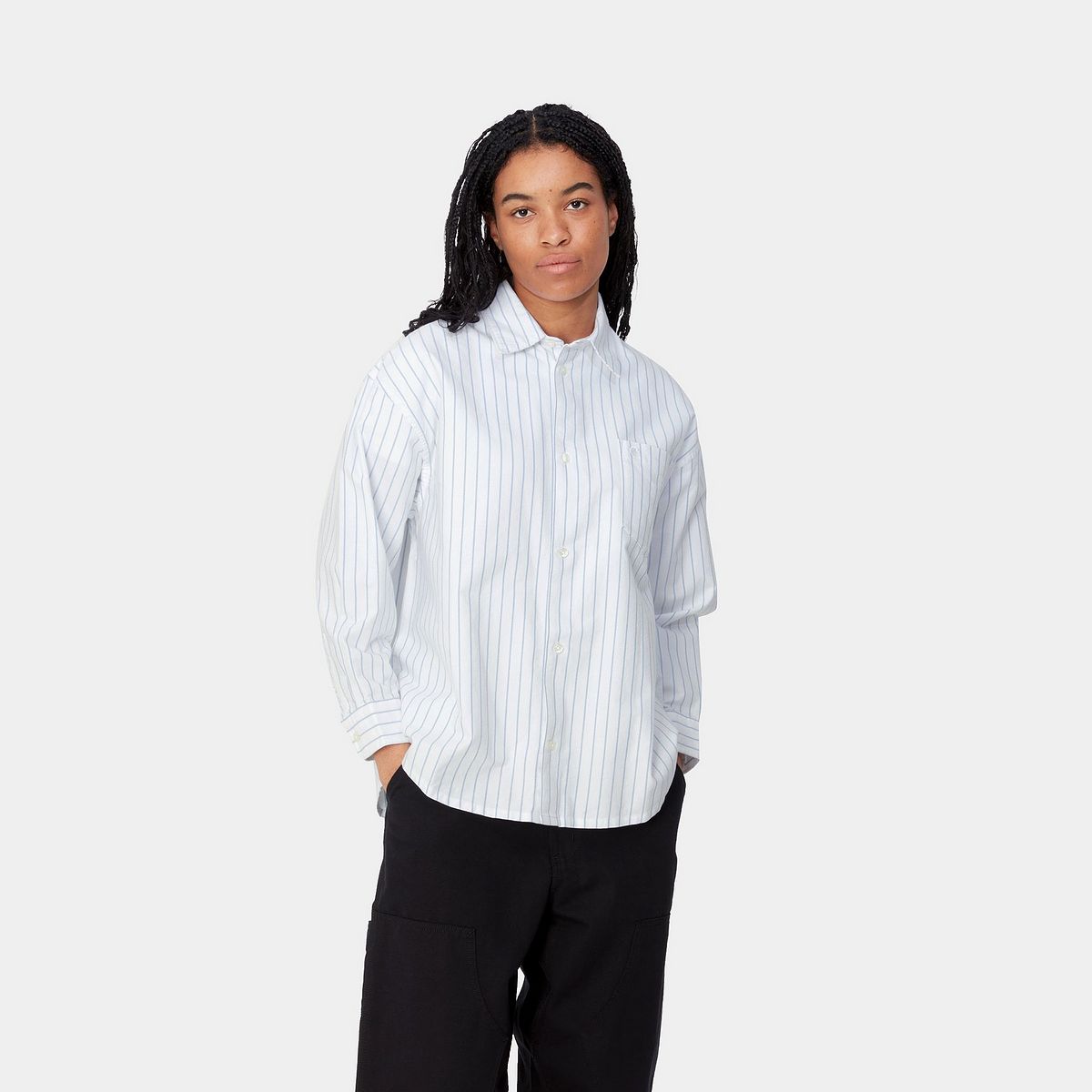 Košeľa Carhartt WIP Striped Long Sleeve Shirt Biela | I033839_8, 0