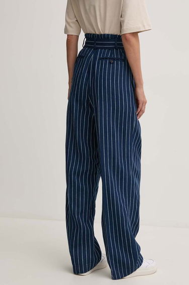 Nohavice Polo by Ralph Lauren Striped Twill Wide-Leg Trousers Modrá | 211934938001, 3